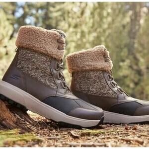 Skechers Air Cooled Goga Mat Outdoor Ultra High Boots Chocolate Womens Size 10